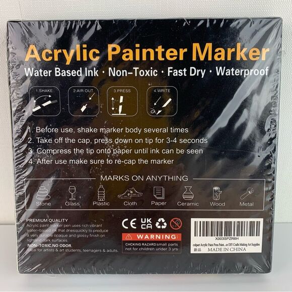 New colpart pack of 12 color acrylic painter marker waterproof water based ink - Picture 2 of 2